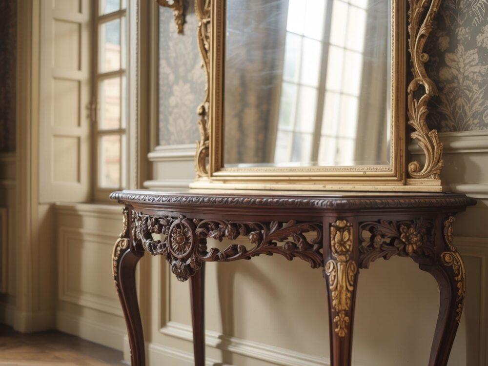 drewniana konsola retro