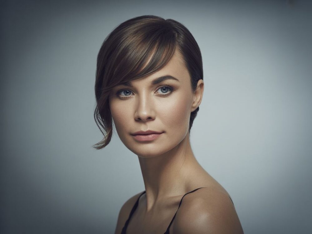 fryzura dla dużego czoła