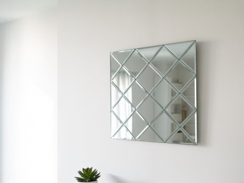 geometryczne lustro ścienne