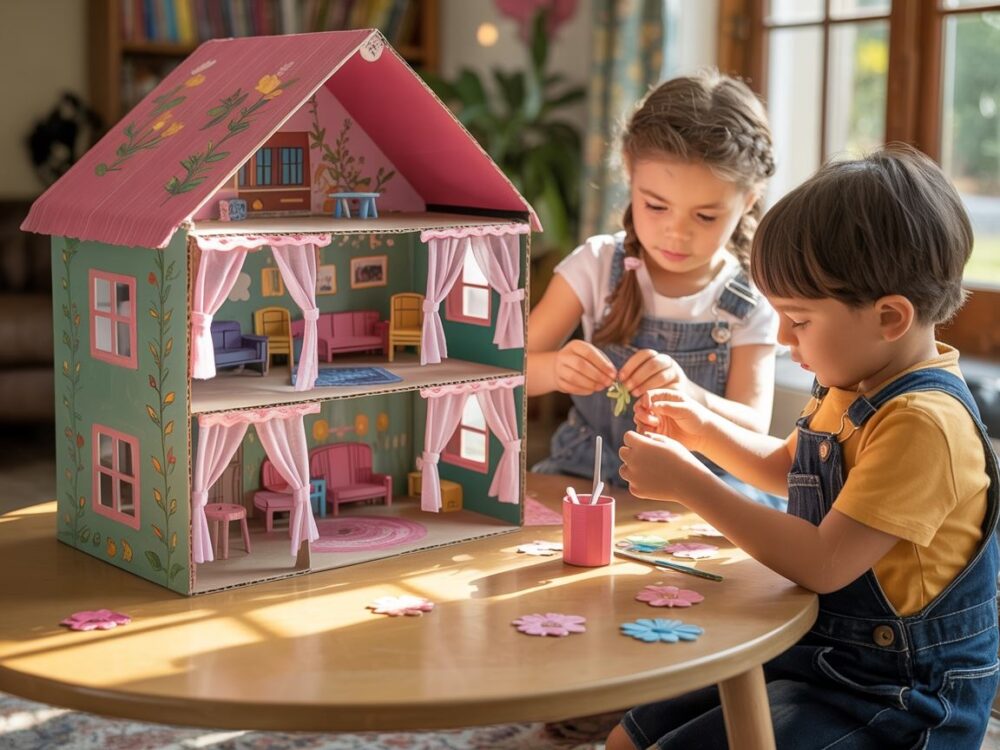 kartonowy domek dla lalek