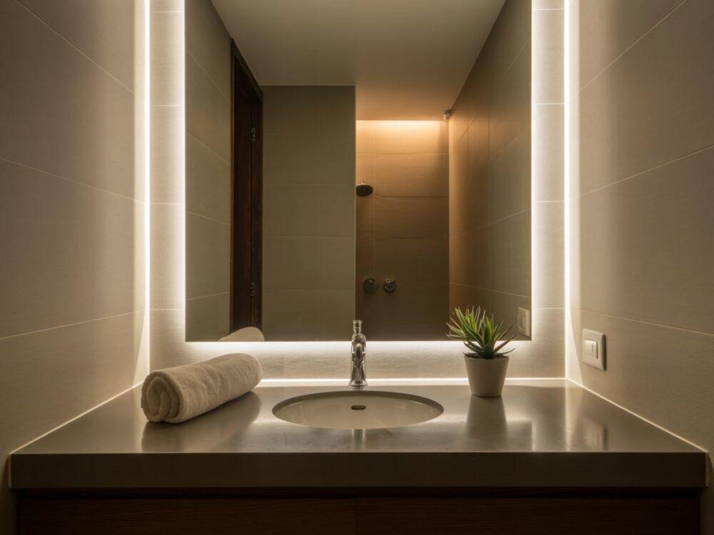 lustro z oświetleniem LED