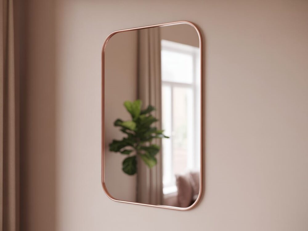 miedziana rama lustra