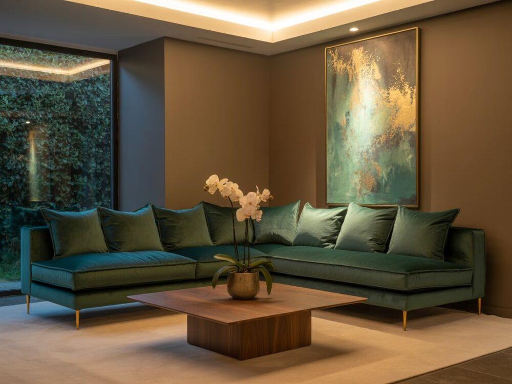 nowoczesny narożnik z weluru