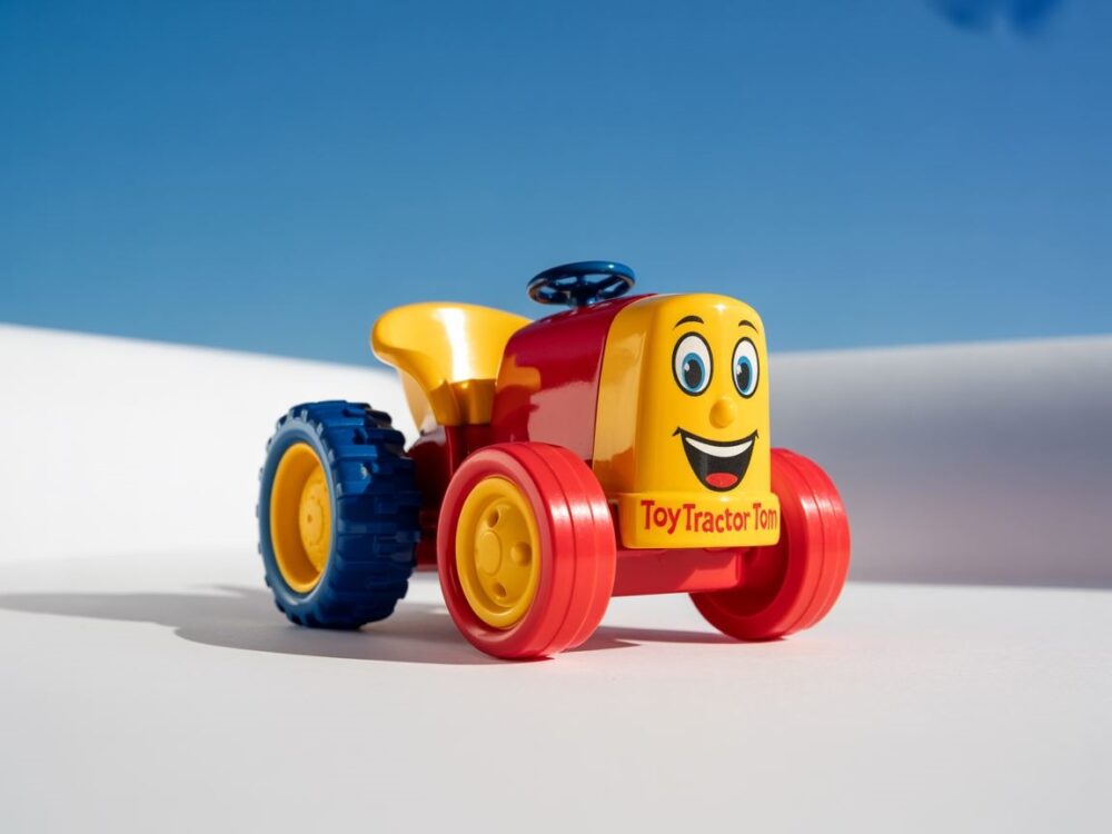zabawka traktor na podłodze